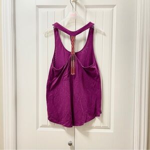 Roxy Boho Beaded Racerback Tank Magenta – S